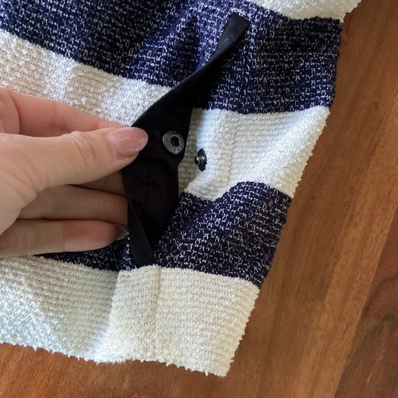 Gap navy blue cream striped slub knit jacket americana nautical fall layer 4 - Picture 7 of 16